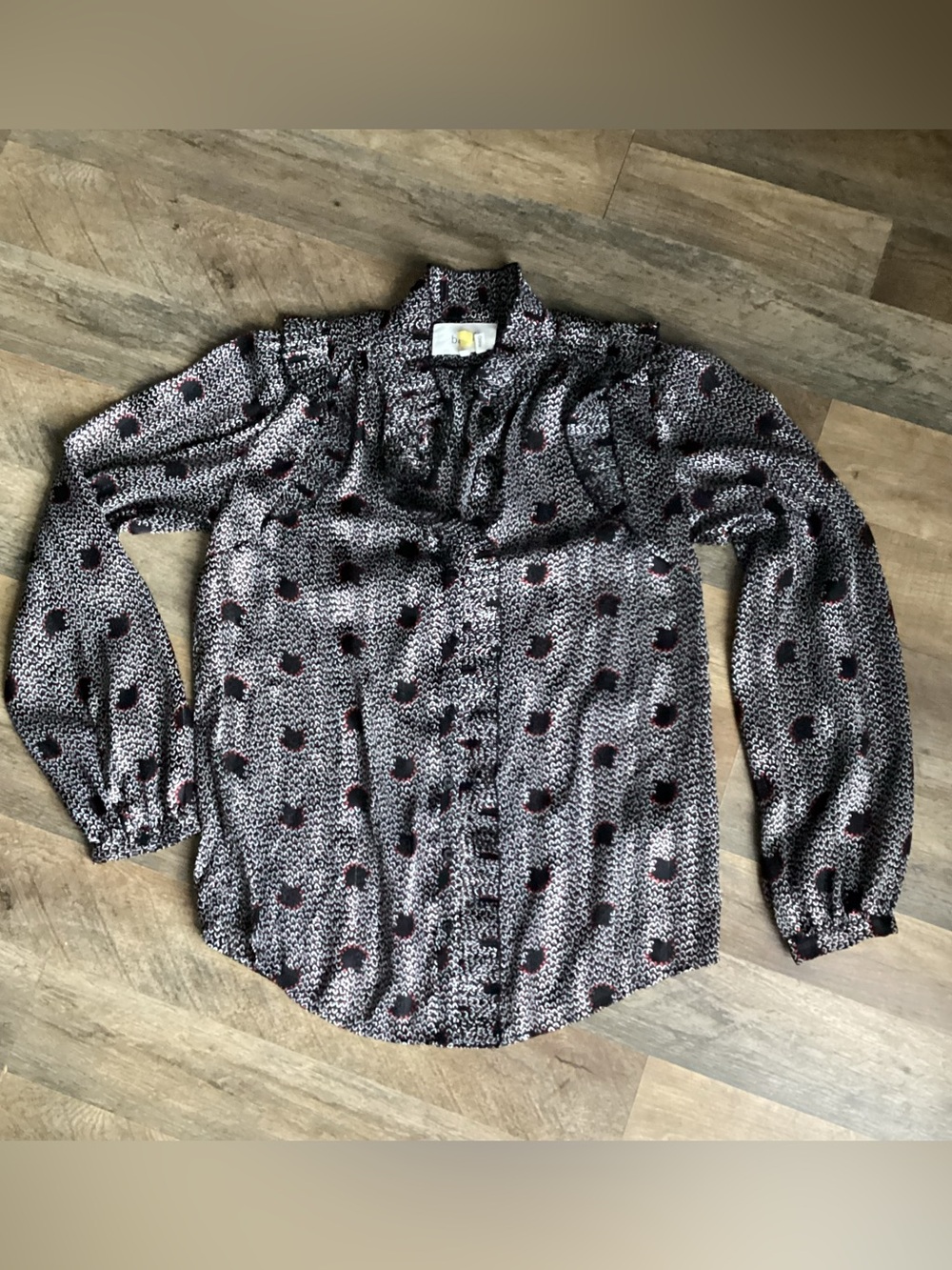 ba & sh Ruffled Button-Front Blouse